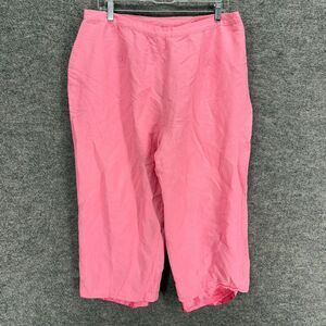 Rene Margo Cropped Pants Women 1X Plus Pink High Rise Zipper Flat Front Pockets